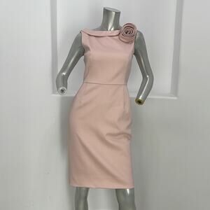 Valentino Techno Couture Rose -Shoulder Sheath Dress pink Sleeveless Size 4